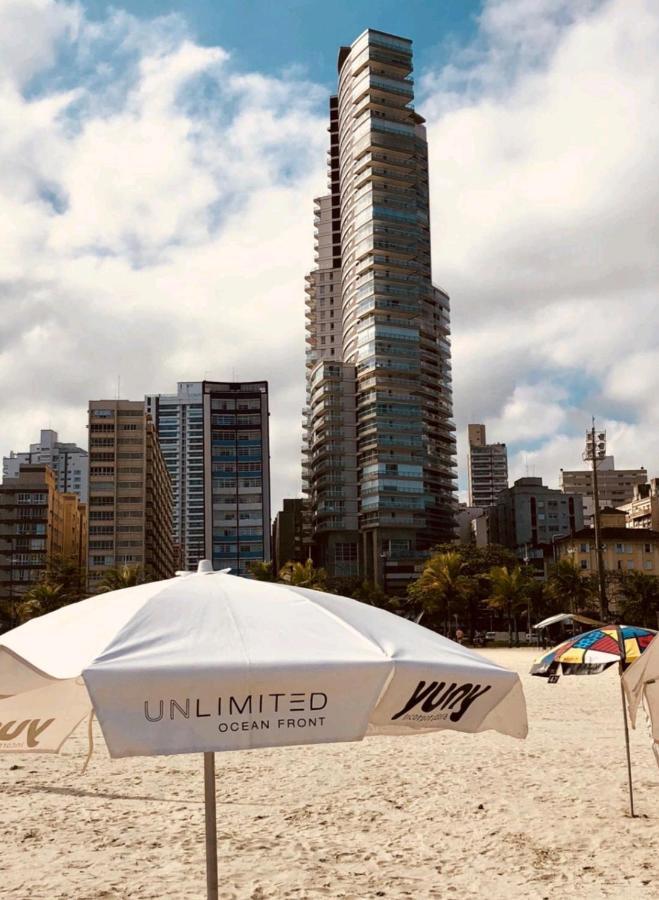 サントスUnlimited Ocean Front - Frente A Praia Vista Mar Hidromassagem Piscina Climatizada 2 Saunas Seca E Umida Wi-Fi 350 Mbアパートメント エクステリア 写真